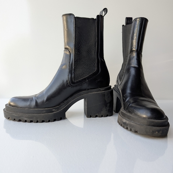 ZARA Black Chunky Platform Chelsea Boots – Women’s EU 40 / US 9.5 - Picture 2 of 7